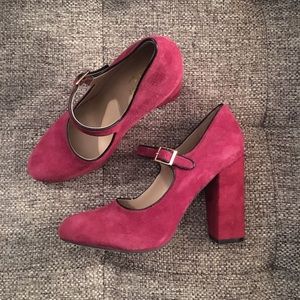 Oxblood Nicole Miller suede Mary Janes-LAST CHANCE